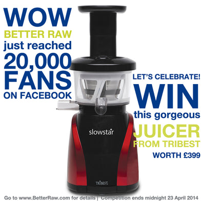 OMG 20,000 fans on Facebook! Win a Juicer from Tribest...